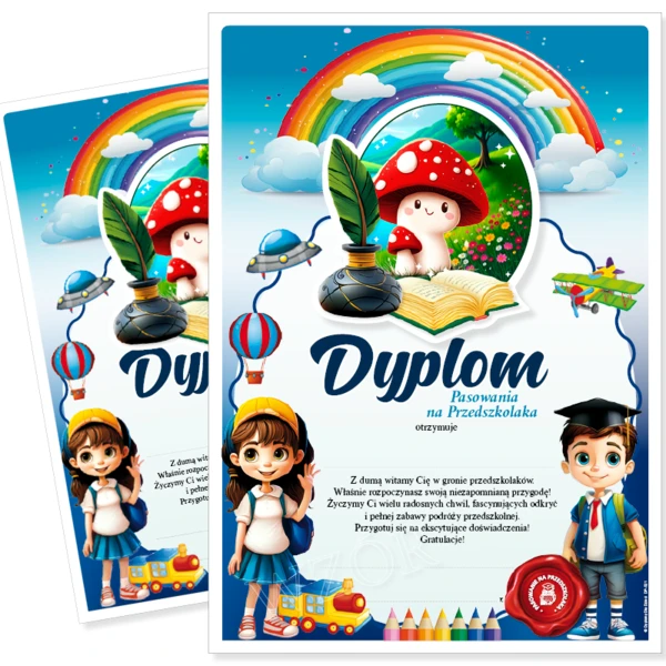 Dyplom Pasowania na Przedszkolaka Grupa Muchomorki – A4