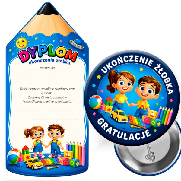 Przypinka z Dyplomem lub bez – Ukończenie Żłobka