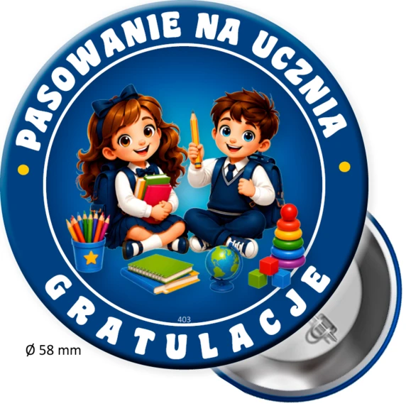 Przypinka z Dyplomem lub Bez – Pasowanie na Ucznia