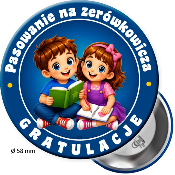 Przypinka z Dyplomem lub Bez – Pasowanie na Zerówkowicza