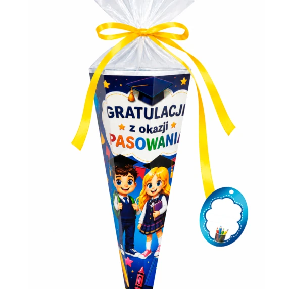 Rożek obfitości 37,5 cm – „Gratulacje z okazji pasowania”