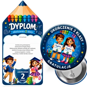 Przypinka z Dyplomem lub bez – Ukończenie 2 Klasy