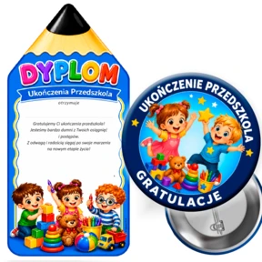 Przypinka z Dyplomem lub bez – Ukończenie Przedszkola